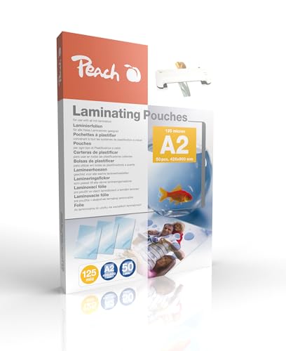 Láminas para plastificar A2 Peach que evitan atascos y arrugas en documentos importantes