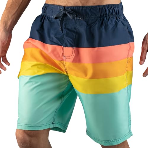Image of Kanu Surf Men's Big Viper Extended Size Stripe Swim Trunk