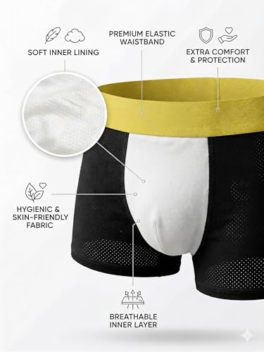 Image of Men's Premium|Underwear Air-Series Ice Cool Silk Streach Cool Boxer Brief Innerwear Combo,Breathable Trunk for Man with Signature Logo Waistband (Choose Pack of 1,2,3,4 Astd)