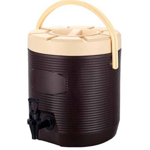 AOUTN 豆乳 ミルク コーヒー用 アウトドア キャンプ 家族の集まりやレストラン 保温ジャグ ステンレスウォータージャグ 蛇口付き 大容量 ジュース ミルクティー 13/15/17/20L お湯 (15L,ブラウン)