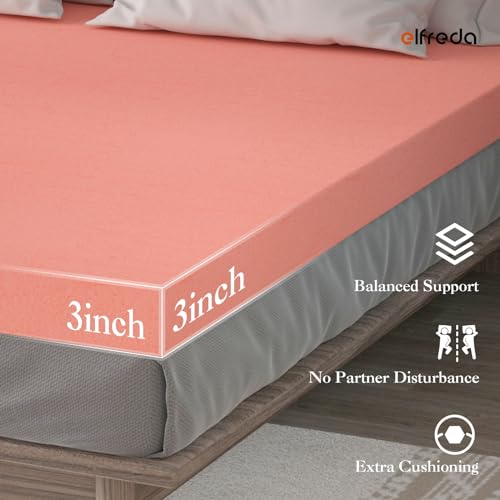 Elfreda TOPPER3SQ 3Inch Rv Mattress Topper Pressure-Relieving Bed Topper, Mattress Pad Short Queen In A Box thumb #1