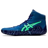 ASICS Men's Aggressor Wrestling, 9, Azure/New Leaf