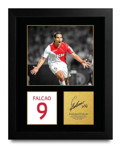 HWC Trading Radamel Falcao Gifts Printed Signed Autograph Picture for Football Fans and Supporters - US Letter Framed (ID-015552)