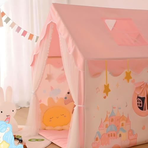 Image of Jumbo Size Light Weight Kids Play Tent House for 3-13 Year Old Kids Girls and Boys (Lovely Star)