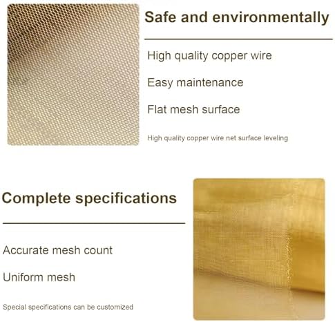 Brass Copper Wire Mesh Roll - 280 Mesh for Enhanced Security & Durability, Perfect for Home & Garden Protection, Pest Control, DIY Projects
