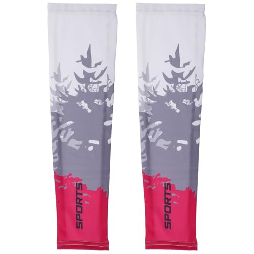 TOGEVAL Manicotti Protezione Solare Outdoor Sportivi Antiraggi UV Raffreddanti per Braccia Maniche Elastiche Adatte Hiking Corsa e Viaggi Rosso Xl