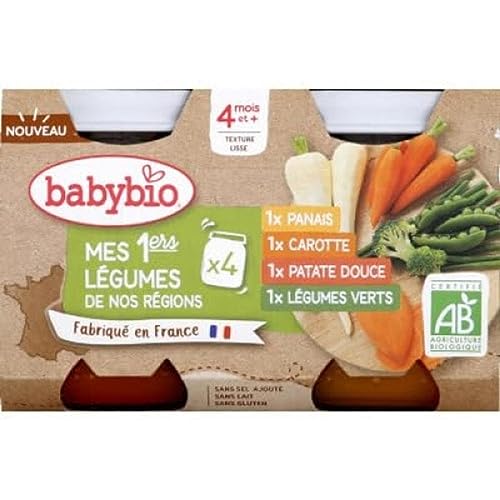 BABYBIO Repas b{b{ l{gumes bio d{s 4 mois - Les 4 pots de 130g