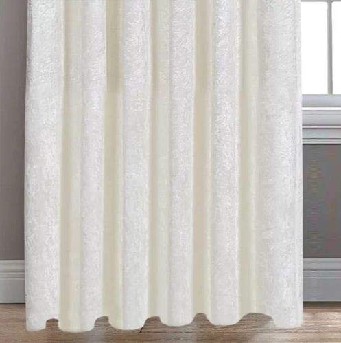 Image of High Sofa Quality Velvet Solid Grommet Room Darkening Eyelet Door Curtains for Living Room, White 7 Feet, Set of 2 Pieces