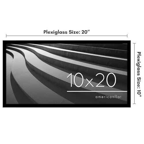 Americanflat 10x20 Picture Frame with Polished Plexiglass - Streamline Collection - Thin Border Picture Frame for Wall Display - Hanging Hardware Included - Black