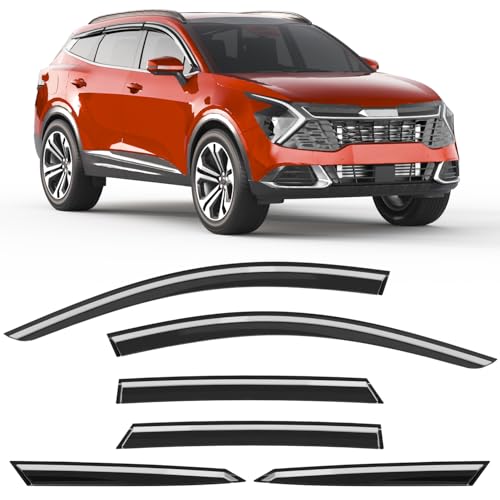Image of 6-PCS Extra-Thick Rain Guards Fit for Kia Sportage 2023 2024 2025 2026 Extra Durable Tape-on Window Rain Guard Window Deflectors Vent Shades Window Visor Vent Visors Exterior