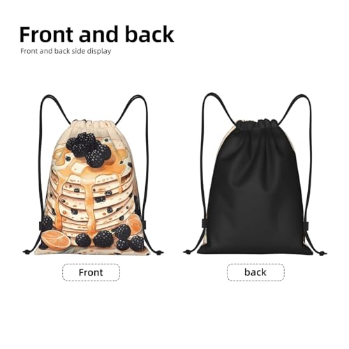 Drawstring Bag Lightweight Small Gym Bag for Women Dessert Pattern Soccer Backpack for Sports Travel4