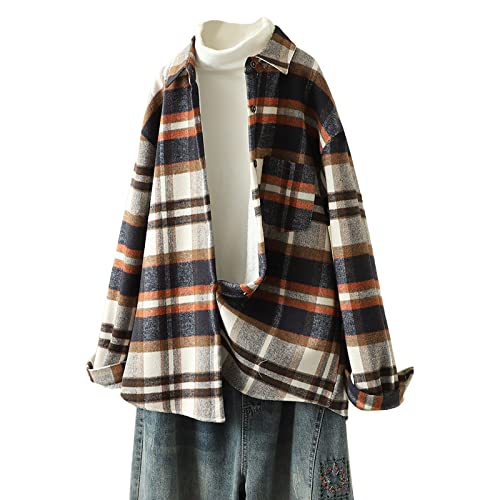 Veste à manches longues contre le froid avec col polaire doux écossais XL