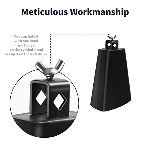 image for Soulmate Cowbell 5 inch Metal Steel Cow Bells Instrument Noise Makers 