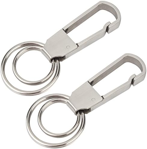 wisdompro Keychain, 2 Pack Heavy Duty Stainless Steel Key-Clips with Belt Hook