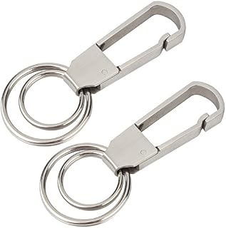 Keychain, Wisdompro 2 Pack Heavy Duty Stainless Steel Key-Clips with Belt Hook