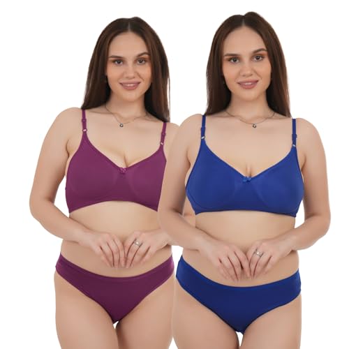 Image of UNITRUST Premium Lingerie Set with Full Coverage Non-Padded Bra and Hipster Panty Set