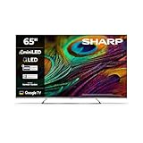 SHARP 65JP7265E - 65 Zoll 4K QLED MiniLED Smart TV, Google TV, Harman/Kardon Sound, Dolby Vision & Dolby Atmos, Local Dimming, HDMI 2.1 eARC, Triple Tuner, Bluetooth, WLAN
