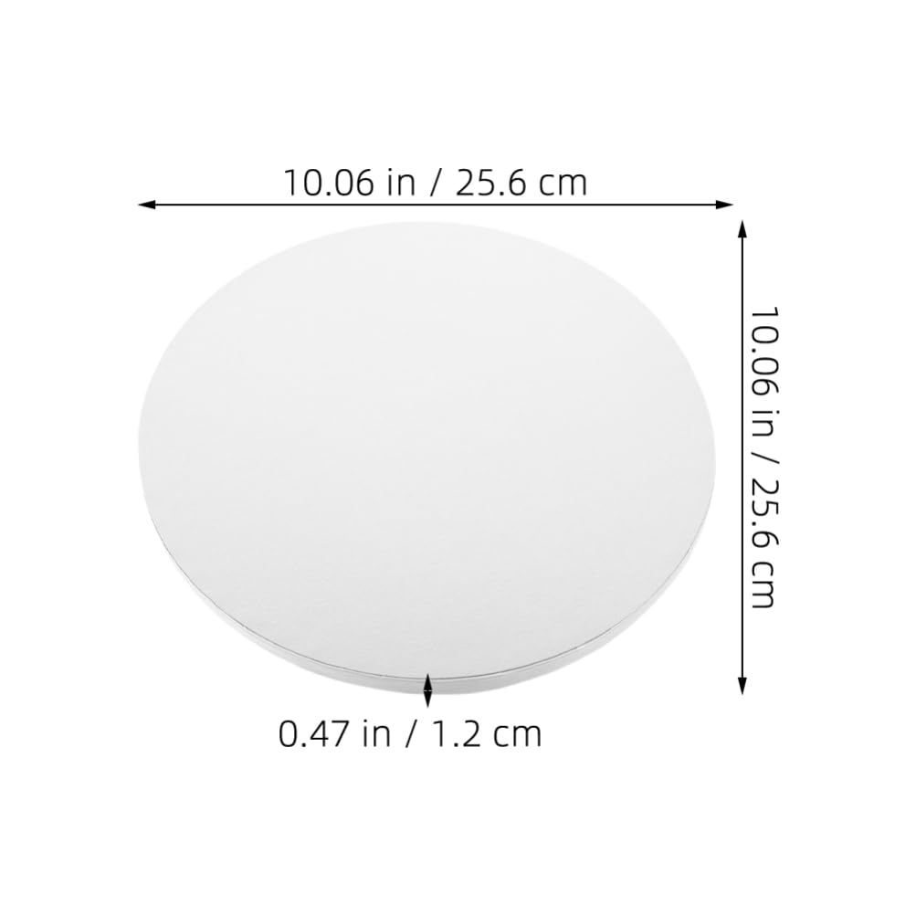 ABOOFAN 7pcs Round Cake Drums 10 Inch Thick White Cake Boards Greaseproof Cardboard Base for Baking, Wedding, Birthday Decorating Display