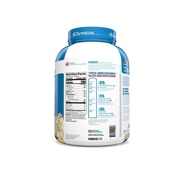Dymatize Athlete's Whey Protein Powder 30g of Protein, 6.6g BCAAs, Gluten Free, 4 Pound, Servings Vanilla, 40 Servings - Image 3
