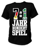 Weltmeister T-Shirt Artdiktat Herren Fussball Fan T-Shirt - 7:1 - Jahrhundertspiel - 08.07.2014 Größe XL, schwarz