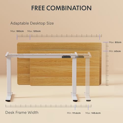 E1 PRO Tavolo Regolabile in Altezza a 2 Motori con Memoria Intelligente, Standing Desk Elettrico Motorizzato - Scrivania Gaming - Immagine 2