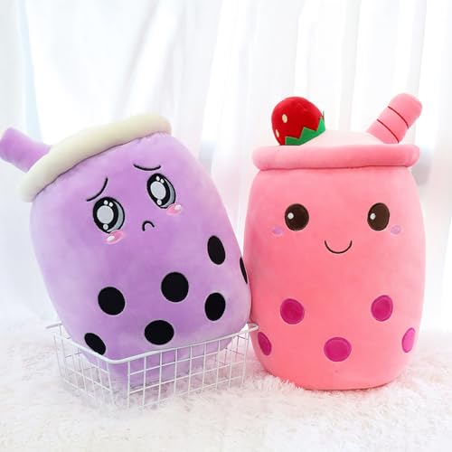HXPLN Bubble Tea Kuscheltier 50cm, Kawaii Plüschtier, Kissen Süße Plüschtiere für Mädchen und Jungen, PlüSch Spielzeug für Kinder Erwachsene (Rosa)