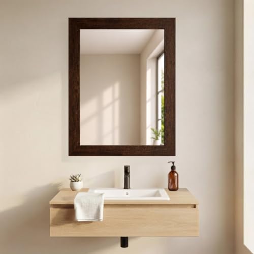 Image of Creative Arts n Frames Wall Decor Hand Crafted Wooden HD Wall Mirror Panel for Living Room Bedroom Lobby Modern Wall Decor Home Decor Items (Regular Chocolate 10X14 inch Framed HD Mirror)