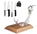 Hidalgo - Supporto per prosciutto Afinox Primus con base in legno di frassino + set completo di coltelli 3 Claveles