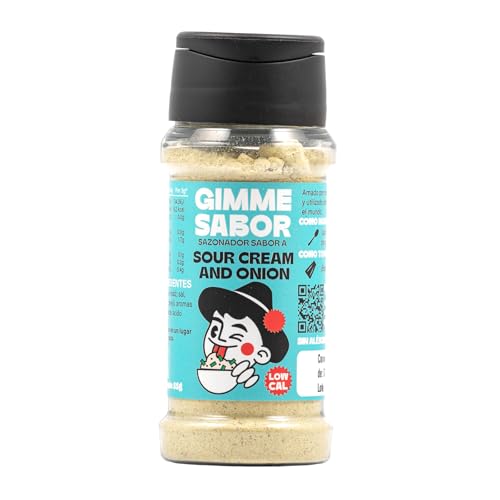 Sazonador Vegano Sour Cream & Onion 55 g – Mezcla de Especias para Patatas y Snacks – Sin Gluten, Sin Lácteos y Sin Soja – Gimme Sabor