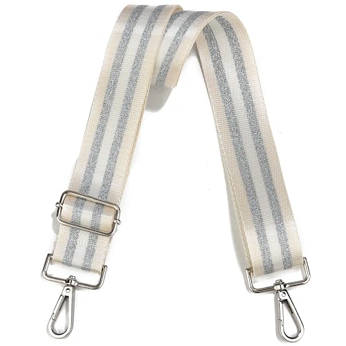 Image of LVYOUME Purse Strap Silver Hardware Wide Bag Straps Replacement Crossbody Adjustable Shoulder Strap for Purses