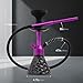 Portable Hookah Set with Everything Included - Thick Glass Mini Hookah Kit with 10 Coals,8 Mouth Tips & Large Silicone Bowl - Premium CNC Handle Shisha Pipe for Car, Travel & Home (PURPLE)