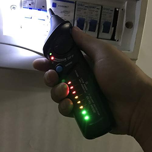 BSIDE AVD06 Non-Contact Voltage Detector Electric Power Socket Outlet AC Voltage Tester Pen 12-1000V Auto/Manual Mode Adjustable Sensitivity NCV Live Wire Check with Color LED Indicator and Flashlight