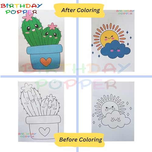 Image of Birthday Popper Colouring Book as Birthday Return Gift (Set of 20) - For All Ages
