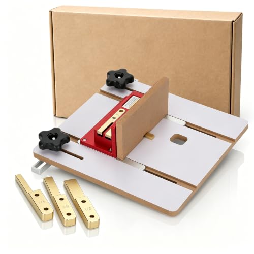Router Table Box Joint Jig with 3 Brass Indexing Keys (1/4