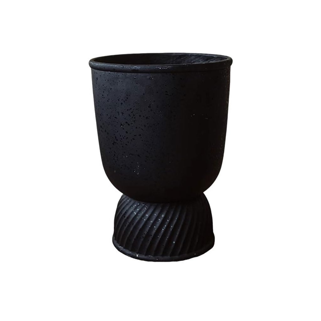 GELASIGE Flower Pots Creative Magnesium Mud High Foot Flower Pot Living Room Courtyard Villa Floor Green Plant Flower Decoration Outdoor Flower Pots(B)