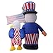 SEASONBLOW 6 Ft Patriotic Independence Day/Flag Day Inflatable Uncle Sam with Eagle & American Flag Decorations 4th of July Home Yard Outdoor Indoor Decoration