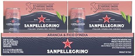 Sanpellegrino Italian Sparkling Drink Arancia and Fico D'India, Sparkling Orange and Prickly Pear Beverage, 24 Pack of 11.15 Fl Oz Cans