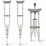 FREEAMG Faltbarer Unterarm-Gehstock, Frontarm-Gehhilfe, Höhenverstellbar, Unterarmstütze, Tragkraft 150 kg, Aluminium-Krücken mit Gummifüßen & Handauflage, für Verletzte, Älter(1 Paar)