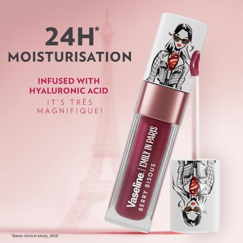 Image of Vaseline Emily in Paris Berry Bisous Lip Oil | Intense Gloss | 24H Moisturisation | 4 g
