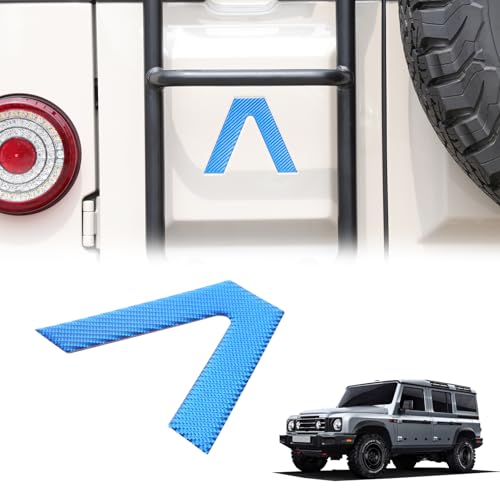 Image of Tailgate Decal Soft Carbon Fiber Car Body V-Shaped Sticker Compatible with INEOS Grenadier 2020-2024 Car Tailgate Sticker Decorative Accessories(Blue)