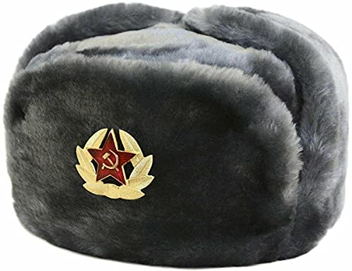 FLAVES FASHION Ushanka - Gorro de esquí para hombre, color negro, caqui, blanco, rojo, talla única, 58/60 cm, gris, Taille unique Cover