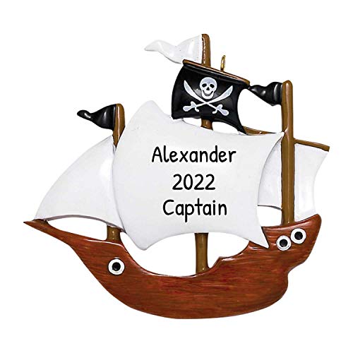 Personalized Pirate Ornaments For Christmas Tree - Pirate Christmas Ornaments, Pirate Decor, Pirates Of The Caribbean Ornament, Pirate Party Supplies - Caravel Ship - Free Customization #TOP12