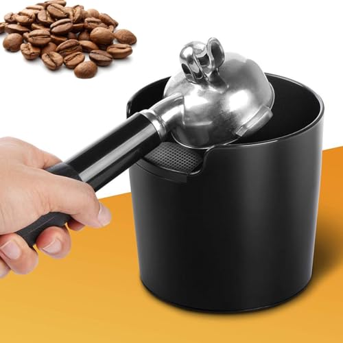 Abklopfbehälter pour porte-filtre, Knock Box Espresso, récipient à marc de café, Tresterbehälter, boîte de récupération de dosettes, antidérapant, amortissant, accessoire Barista, Knockbox noire