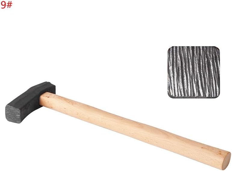1 Piece Textured Jewelry Hammer With Long Wooden Handle Punch Printing Metal Mallet For Jewelry Repair Tool DIY Carving Tools (Style 9#)