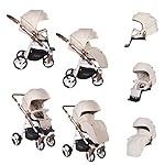Friedrich Hugo PCS_SIMPLIGO-DE-ISO-AIR-006 Simpligo, 4 in 1 Kombi Kinderwagen, ISOFIX Set, Sand (Kunstleder), beige