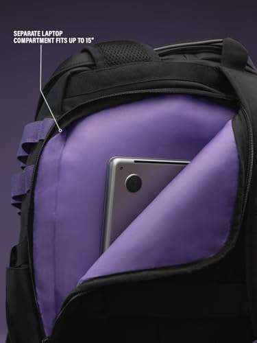 Image of The Souled Store Marvel Black Panther: Tactical Backpack | 22L Laptop Bag (Fits 16 Inch) | Water-Resistant Polyester with Reflective Badge & Luggage Strap
