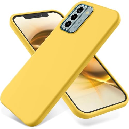 Coque Nokia G22 silicone jaune housse de protection souple avec lanière