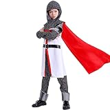 Faltern Knight Costume Boy Kids Medieval Knight Costume Renaissance Knight Crusader Templar Tunic Kn