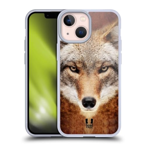 Head Case Designs Coyote Visages Animaux Coque en Gel [Protection de Qualité Militaire] Compatible avec Apple iPhone 13 Mini Et Compatible avec MagSafe