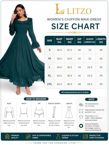 Image of LITZO Women's One Piece Dress - Georgette Solid Color Western Gown | Long Sleeve Square Neck Fit & Flare Flared Hem Design | A-Line Maxi Dress for Women | New Year Party Outfit (NO-35-38)
